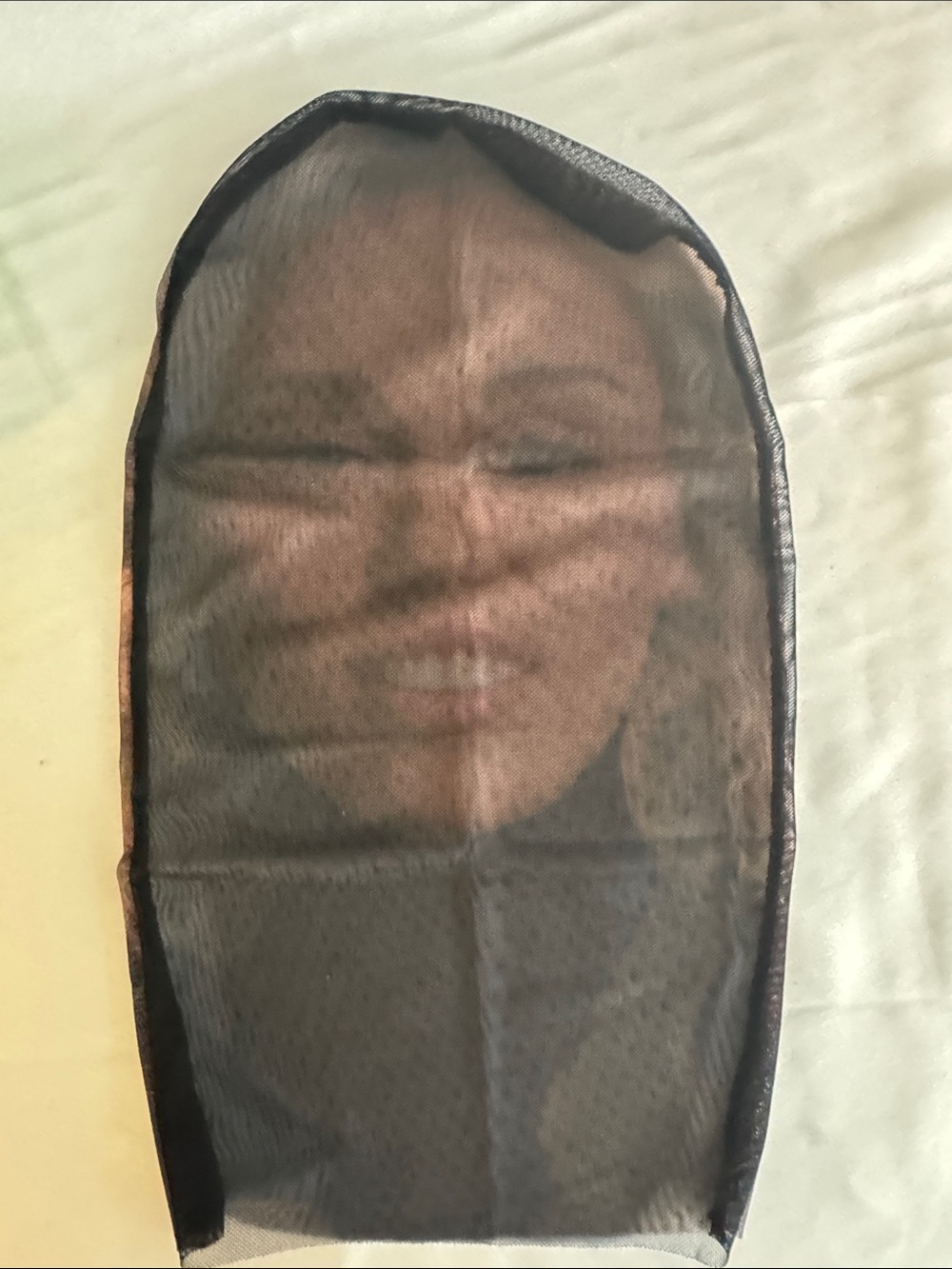 Funny Printed Face Sheer Hood - Black - Picture 2 of 7